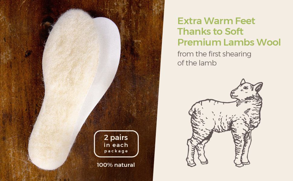 Lambswool Insoles Naturally Warm Feet Zedernsohlen gegen Schweißfüße